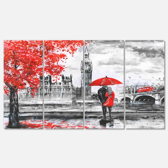 Designart - Couples Walking in Paris
